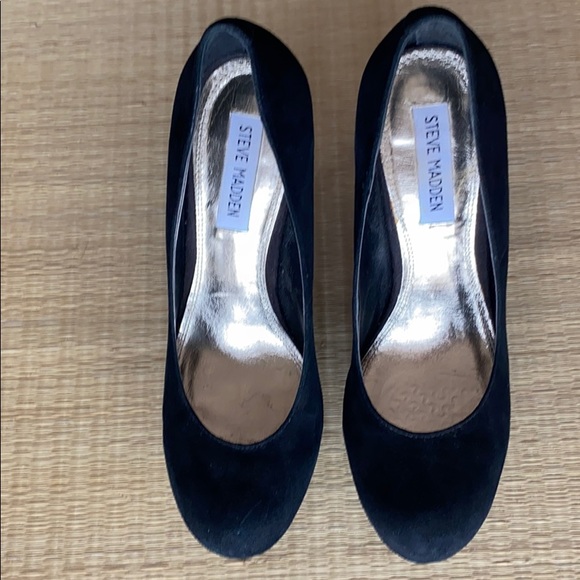 STEVE MADDEN Black Suede Platform Heels - Picture 2 of 5